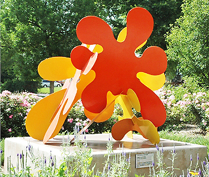 Steel Splat, View 2, installed in front of Colorado State University’s Art Center, Fort Collins, CO, 2007